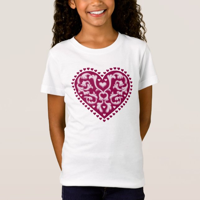 Camiseta Corazón de arte popular (Anverso)