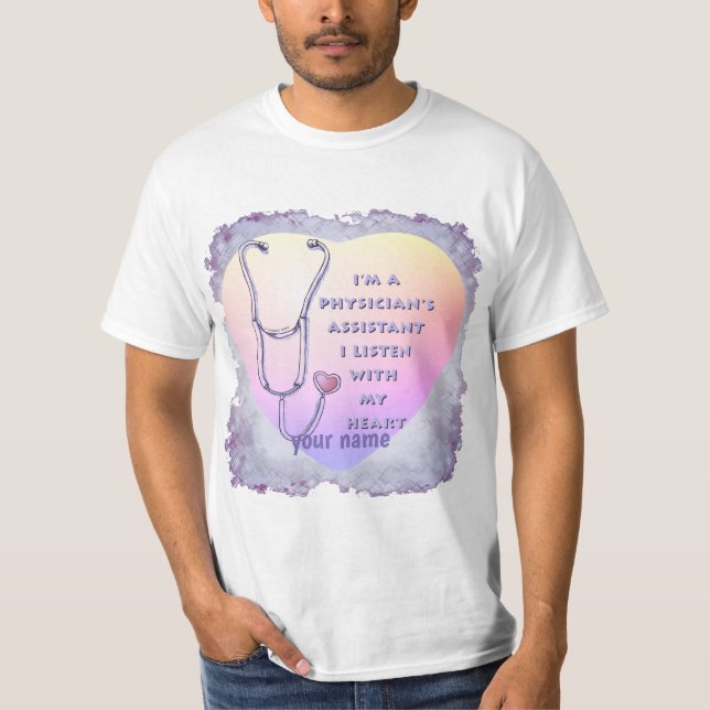 Camiseta Corazón de asistente médico (Anverso)