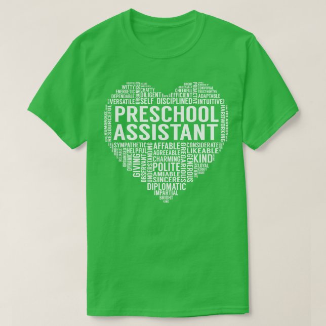 Camiseta Corazón de Auxiliar de Preescolar (Diseño del anverso)
