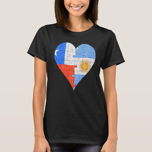 Camiseta Corazón de bandera argentina (Anverso)