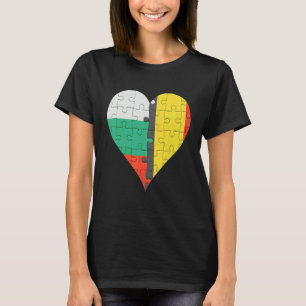 Camiseta Corazón de bandera belga búlgara