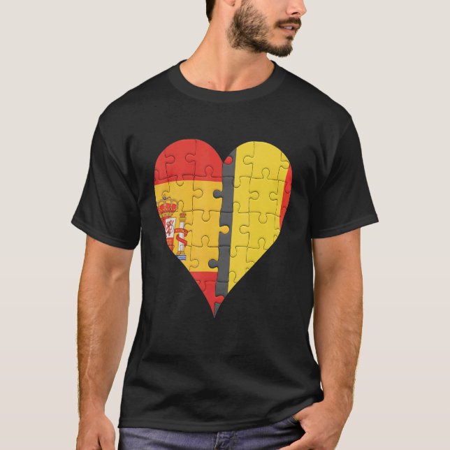Camiseta Corazón de bandera belga de España (Anverso)