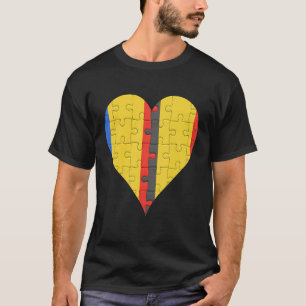 Camiseta Corazón de bandera belga rumana