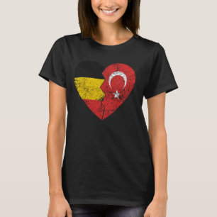 Camiseta Corazón de bandera belga turca Bélgica Turquía Ban