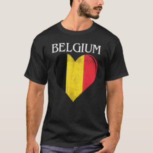 Camiseta Corazón De Bandera Belga Vintage Para Belga