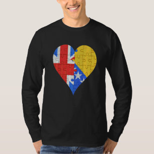 Camiseta Corazón de bandera bosnia británica