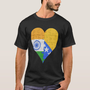 Camiseta Corazón de bandera bosnia india