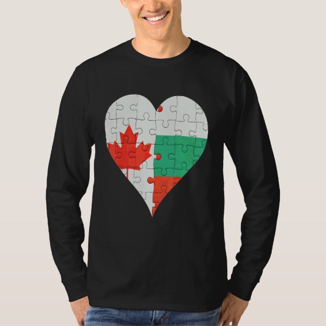 Camiseta Corazón de bandera búlgara de Canadá (Anverso)