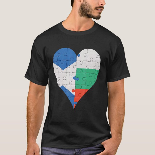 Camiseta Corazón de bandera búlgara de Escocia (Anverso)