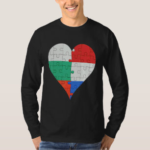 Camiseta Corazón de bandera búlgara holandesa