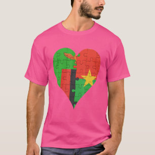 Camiseta Corazón de bandera burkinés zambiano