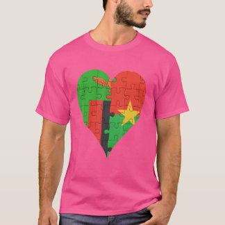 Camiseta Corazón de bandera burkinés zambiano