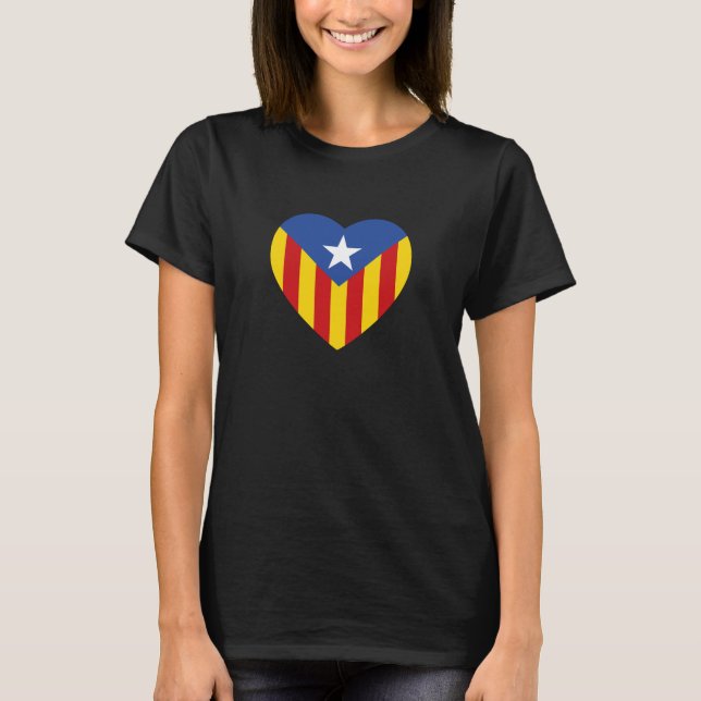 Camiseta Corazón de bandera catalana (Anverso)