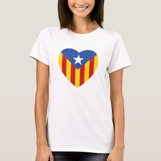 Camiseta Corazón de bandera catalana (Anverso)
