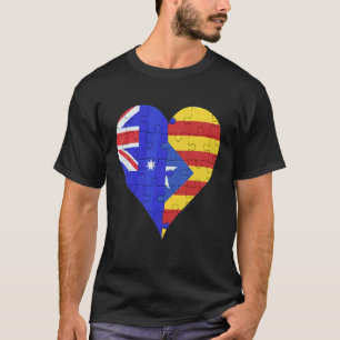Camiseta Corazón de bandera catalana australiana