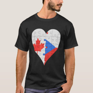 Camiseta Corazón de bandera checa canadiense
