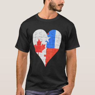Camiseta Corazón de bandera chilena canadiense