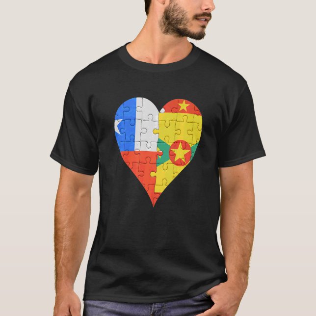 Camiseta Corazón de bandera chilena de Granada (Anverso)