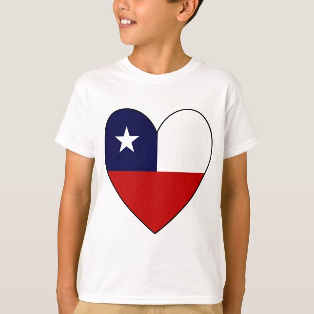 Camiseta Corazón de bandera chilena Valentine (Anverso)