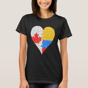 Camiseta Corazón de bandera colombiana canadiense