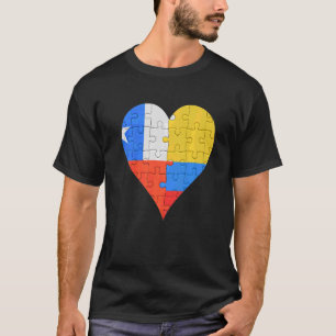 Camiseta Corazón de bandera colombiana de Chile