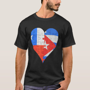 Camiseta Corazón de bandera cubana de Chile