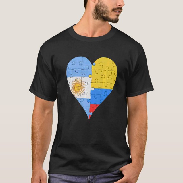 Camiseta Corazón de bandera de Argentina (Anverso)