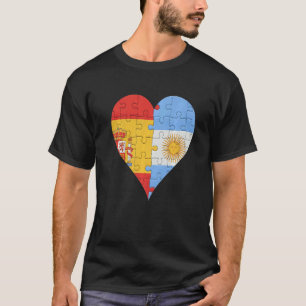 Camiseta Corazón de bandera de Argentina española