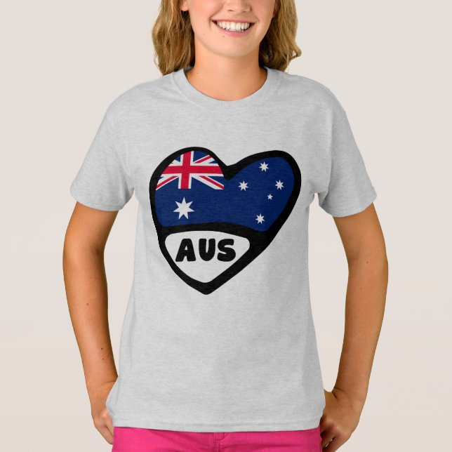 Camiseta Corazón de bandera de Australia (Anverso)