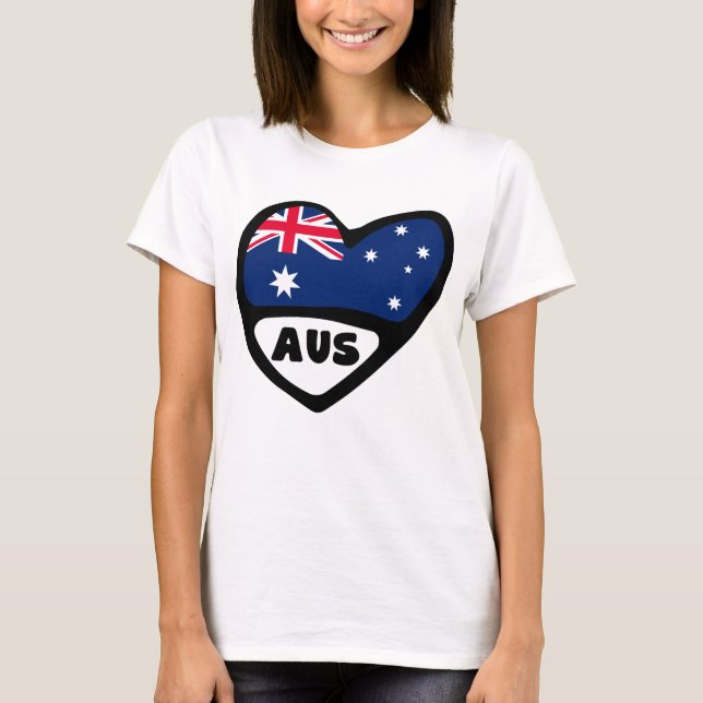 Camiseta Corazón de bandera de Australia (Anverso)
