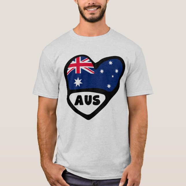 Camiseta Corazón de bandera de Australia (Anverso)