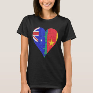 Camiseta Corazón de bandera de Camerún australiano