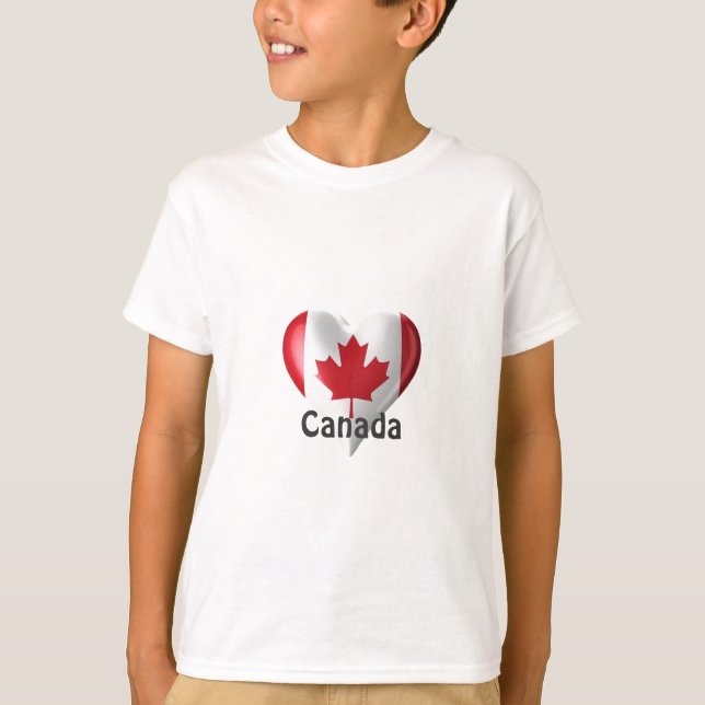 Camiseta Corazón de bandera de Canadá (Anverso)