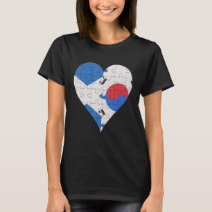 Camiseta Corazón de bandera de Corea del Sur