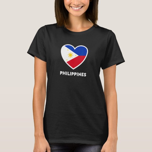 Camiseta Corazón de bandera de Filipinas (Anverso)