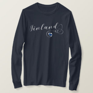 Camiseta Corazón de bandera de Finlandia, orgullo finlandés