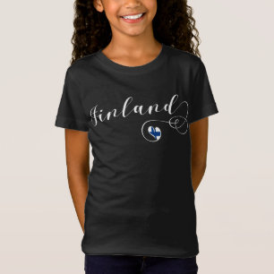 Camiseta Corazón de bandera de Finlandia, orgullo finlandés