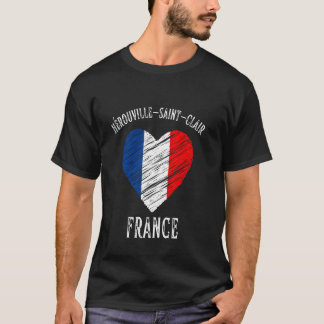Camiseta Corazón de bandera de Francia Herouville Saint Cla