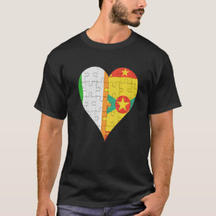Camiseta Corazón de bandera de Granada de Irlanda