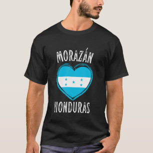 Camiseta Corazón de Bandera de Honduras, ciudad de Morazan