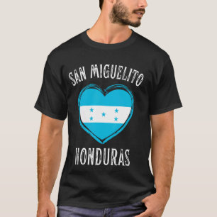 Camiseta Corazón de bandera de Honduras San Miguelito
