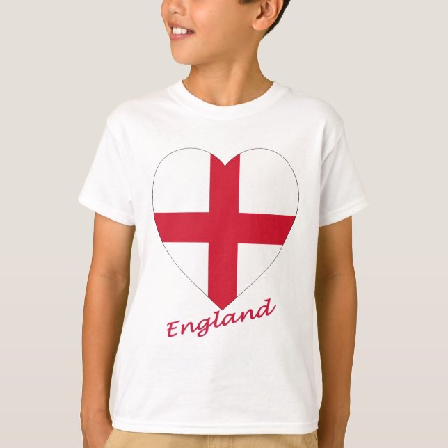 Camiseta Corazón de bandera de Inglaterra (Anverso)