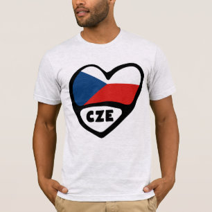 Camiseta Corazón de bandera de la República Checa con códig