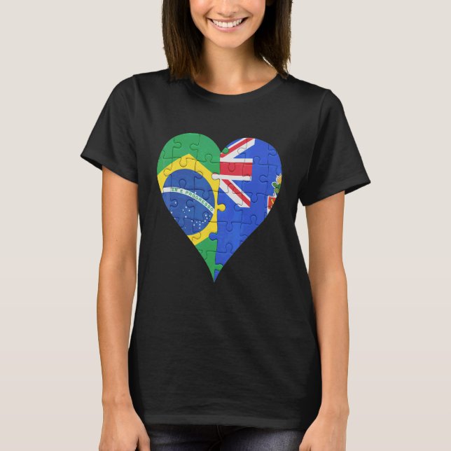 Camiseta Corazón de bandera de las Islas Caimán (Anverso)
