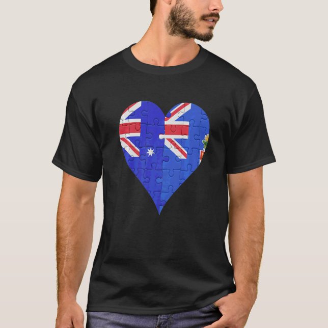 Camiseta Corazón de bandera de las Islas Caimán de Australi (Anverso)