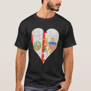 Camiseta Corazón de bandera de las Islas Vírgenes Peruanas