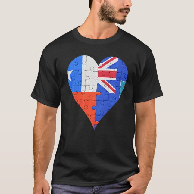 Camiseta Corazón de bandera de Montserrat de Chile (Anverso)