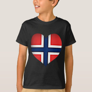 Camiseta Corazón de bandera de Noruega