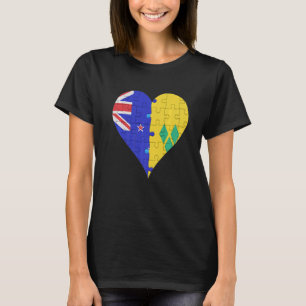 Camiseta Corazón de bandera de Nueva Zelanda San Vicente