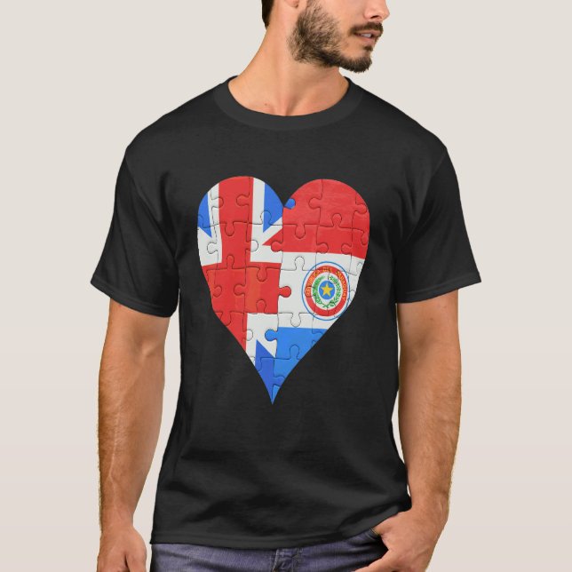 Camiseta Corazón de bandera de Paraguay (Anverso)